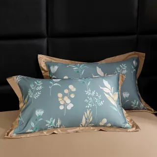 【A-nice】80支天絲棉兩用被床包組(雙人 專櫃級 鑲邊配色工藝 A-9001) 涼被/冷氣毯