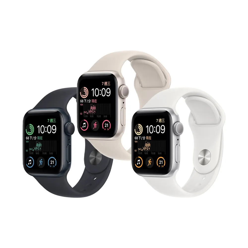 【Apple】S+ 級福利品 Apple Watch SE2 GPS 40mm 鋁金屬錶殼搭配運動式錶帶(原廠保固中)