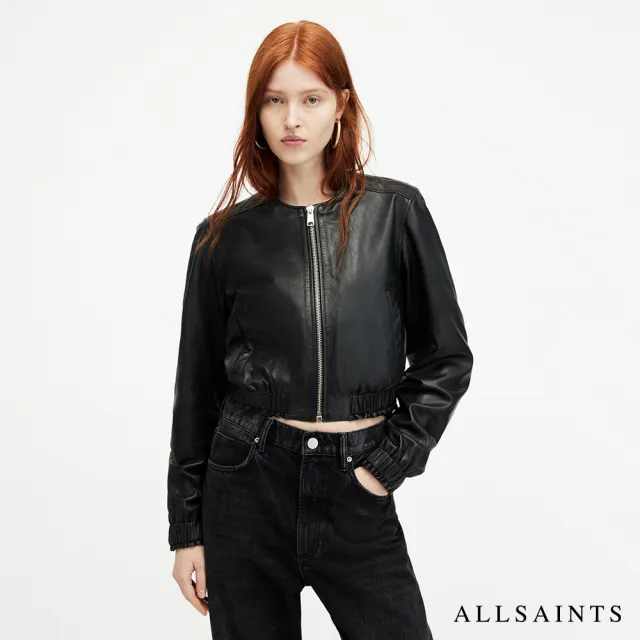 【ALLSAINTS】EVERLY 短版羊皮飛行員外套皮衣 W018LA(常規版型)