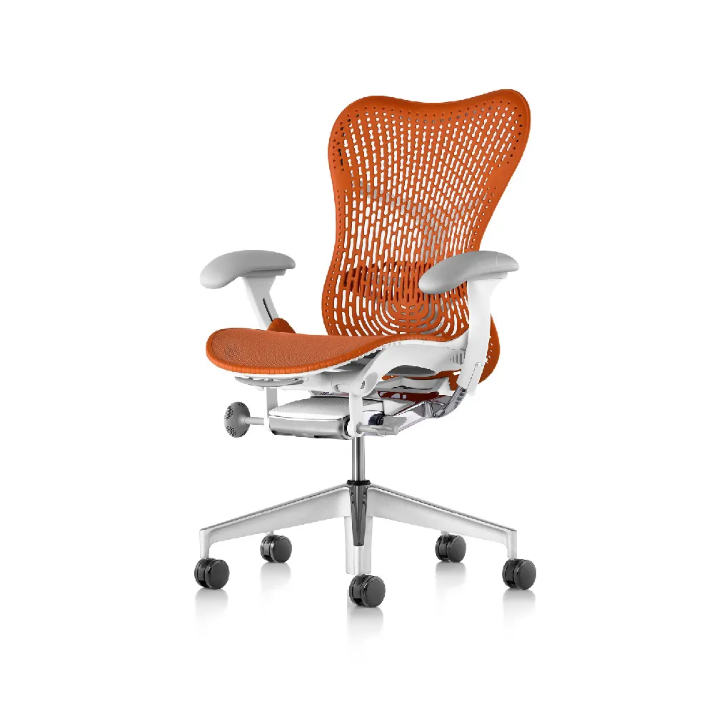 【Herman Miller】Mirra 2 全功能-白框/橘色 l  原廠授權商世代家具(人體工學椅/辦公椅/主管椅)