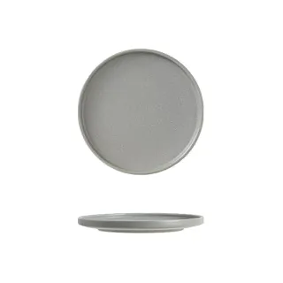 【Royal Duke】亞乳灰陶瓷系列-7吋矮邊盤(西餐盤 無菜單料理 淺盤 餐盤 點心盤 中式 日式 法式 餐具)