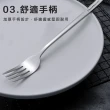 【樂邁家居】304不鏽鋼 叉子 西餐叉 水果叉 甜點叉(長20cm 圓柄2入組)