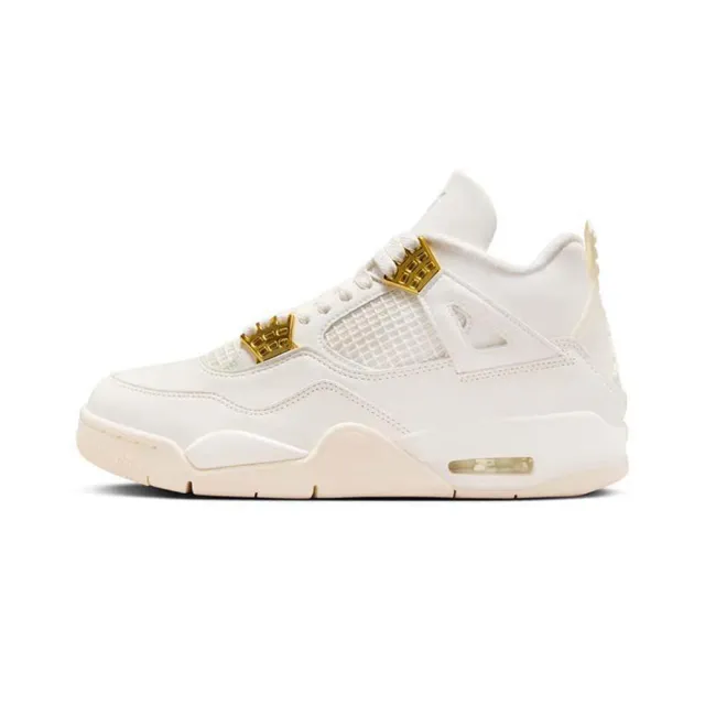 NIKE 耐吉】AIR JORDAN 4 SAIL METALLIC GOLD 米白女款(AQ9129-170