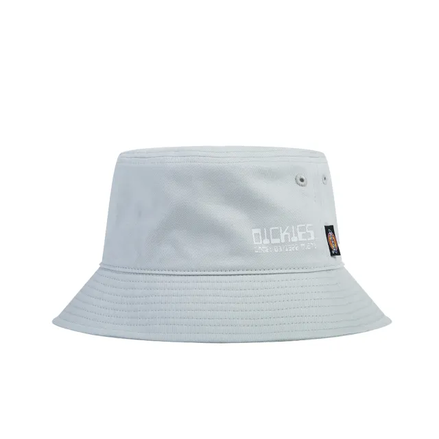 【Dickies】男女款淺灰色純棉品牌Logo印花設計漁夫帽｜DK010901C98
