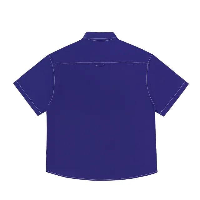 【Dickies】男款深藍紫純棉府綢抽繩口袋短袖襯衫｜DK010313NV0