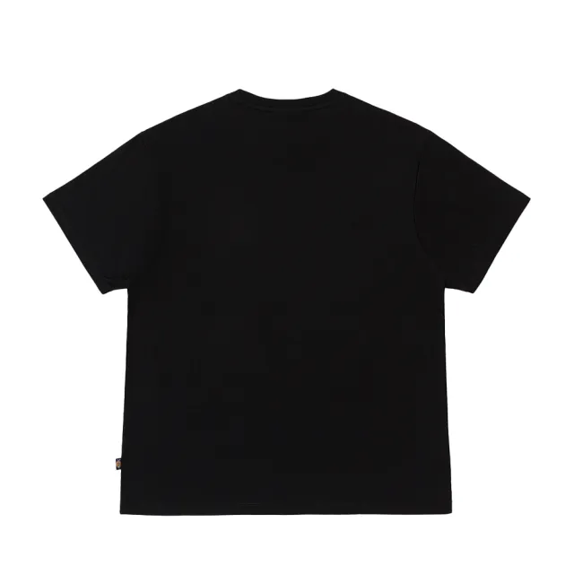 【Dickies】男女款黑色純棉吊帶圖案印花短袖T恤｜DK010222BLK