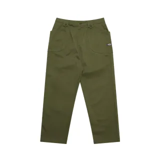 【Dickies】女款軍綠色斜紋設計感口袋休閒長褲｜DK010147MGR