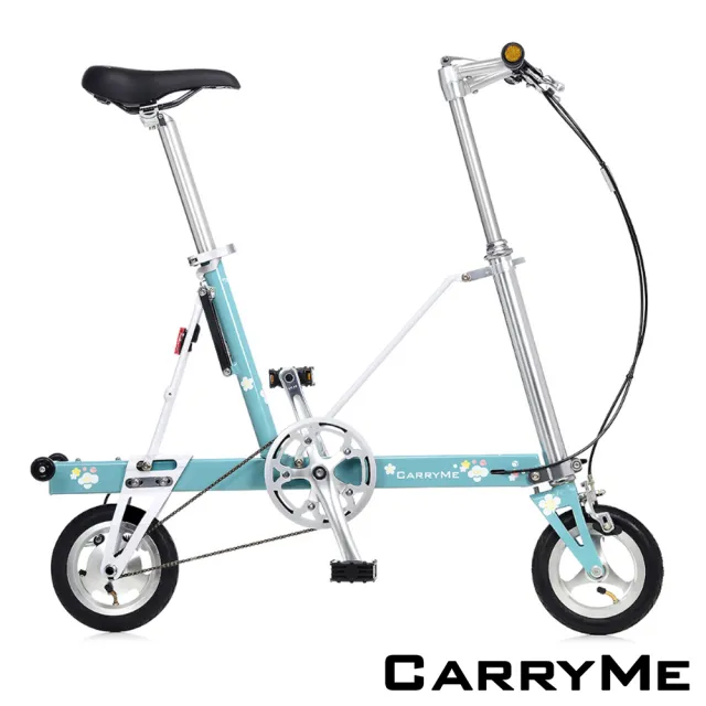 【CarryMe】花博塗裝版 SD 8吋充氣胎版單速鋁合金折疊單車-蘭花綠(通勤小可愛 生日禮物 熟齡單車)