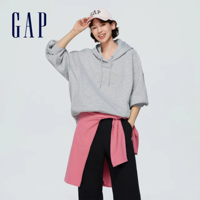 【GAP】女裝 Logo帽T 碳素軟磨法式圈織系列-多色可選(429363)