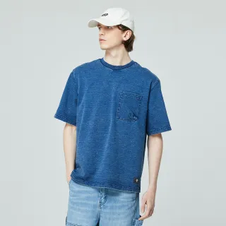 【GAP】男裝 Logo印花圓領短袖T恤 復古水洗系列-深藍色(877013)