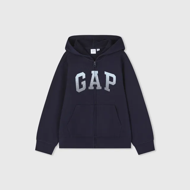 【GAP】男童裝 Logo連帽外套-海軍藍(429331)