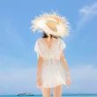 【SeasonsBikini】三件組罩衫顯瘦修身白色泳衣泳裝 -606-大尺碼(泳衣三件組顯瘦泳衣含罩衫比基尼)