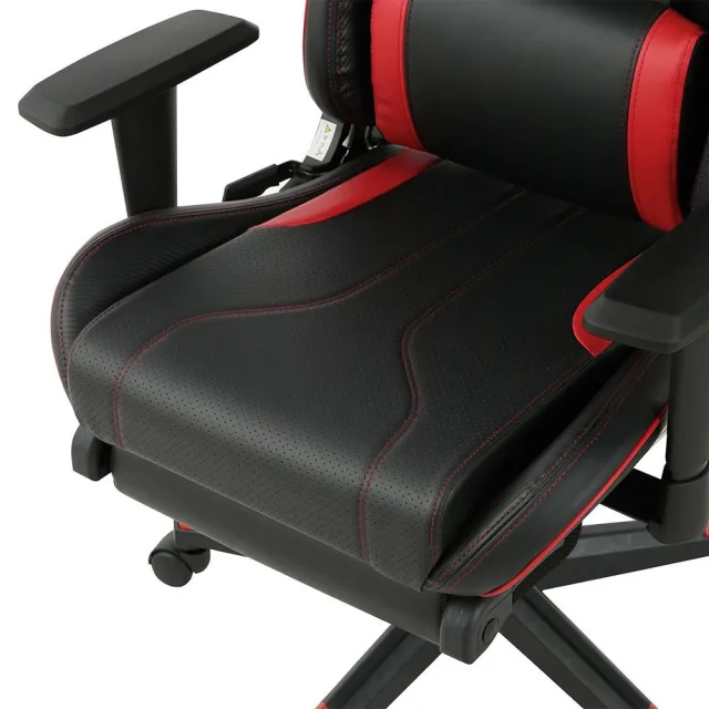 【NITORI 宜得利家居】電競椅 電腦椅 辦公椅 GM707 BK/RE 腳凳(電競椅 電腦椅 辦公椅 腳凳 GM707)
