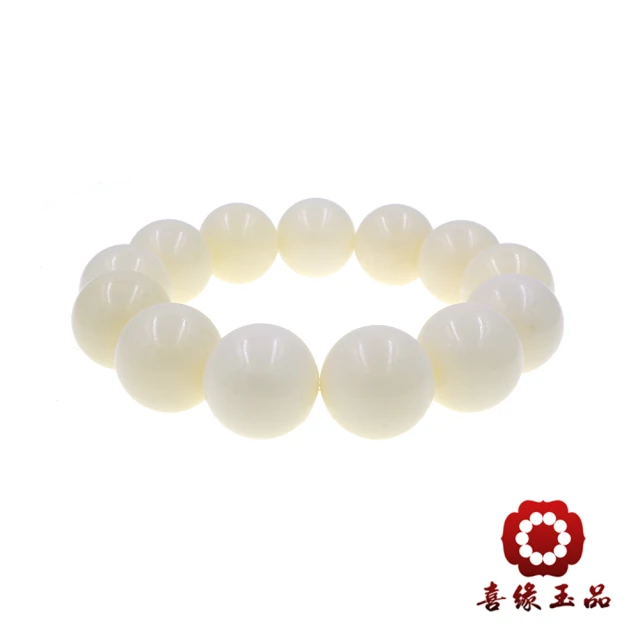 喜緣玉品 白玉菩提根莊嚴手珠(18mm)