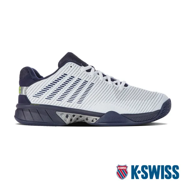 【K-SWISS】透氣輕量網球鞋 Hypercourt Express 2-男-白/藍(06613-177)