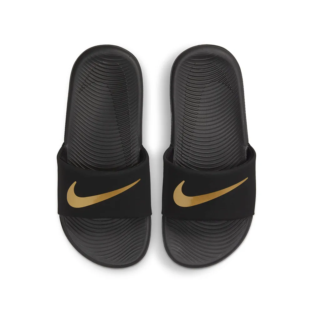 【NIKE 耐吉】拖鞋 大童 中童 童鞋 兒童 運動 KAWA SLIDE GS/PS 黑金 819352-003