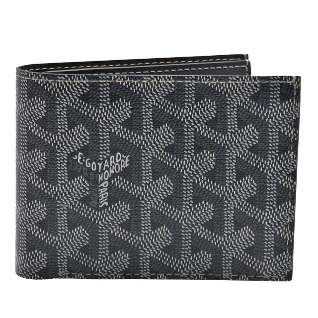 【GOYARD 高雅德】經典滿版LOGO手工帆布摺疊短夾(灰色AMALOUIS-K78-GRAY)