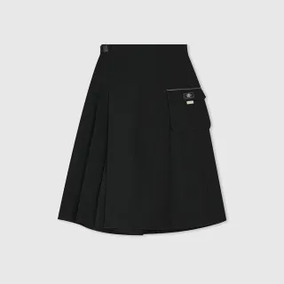 【GAP】女裝 防潑水鬆緊工裝褲裙-黑色(872458)