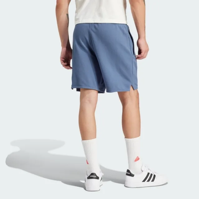 【adidas 愛迪達】M LNG SHO Q2 男 短褲 運動 訓練 休閒 日常 舒適 拉鍊口袋 霧藍(IS1611)