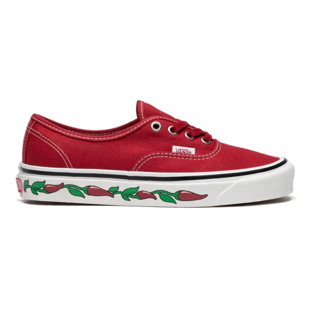 【VANS 官方旗艦】Authentic 44 DX 男女款紅色/辣椒圖案印花滑板鞋/休閒鞋