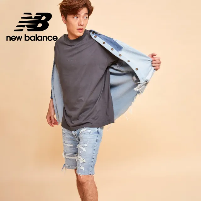 【NEW BALANCE】NB 圓領刺繡LOGO短袖上衣_男性_深灰色_AMT33560ACK(亞版 版型正常)