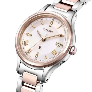 【CITIZEN 星辰】xC 光動能 鈦金屬 電波 女錶 藍寶石 手錶 玫瑰金色 畢業 禮物 推薦(ES9496-64W)