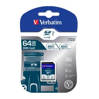 【Verbatim 威寶】PRO 600X SDXC UHS-3 64GB高速記憶卡(47022)
