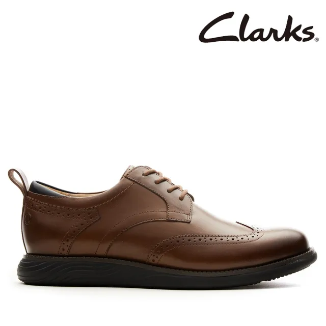 【Clarks】男鞋 Novajoy Brog 雕花設計輕量彈性正裝休閒鞋(CLM78152D)