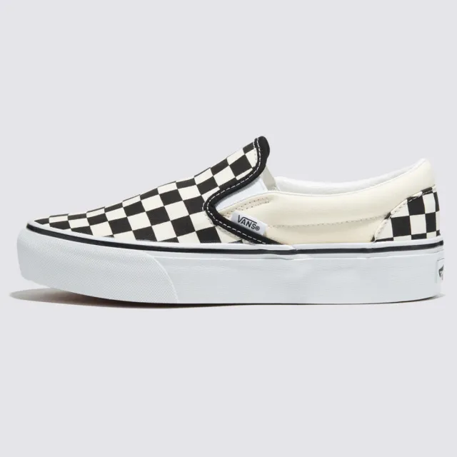 【VANS 官方旗艦】Classic Slip-On Platform 男女款黑白棋盤格滑板鞋/休閒鞋/帆布