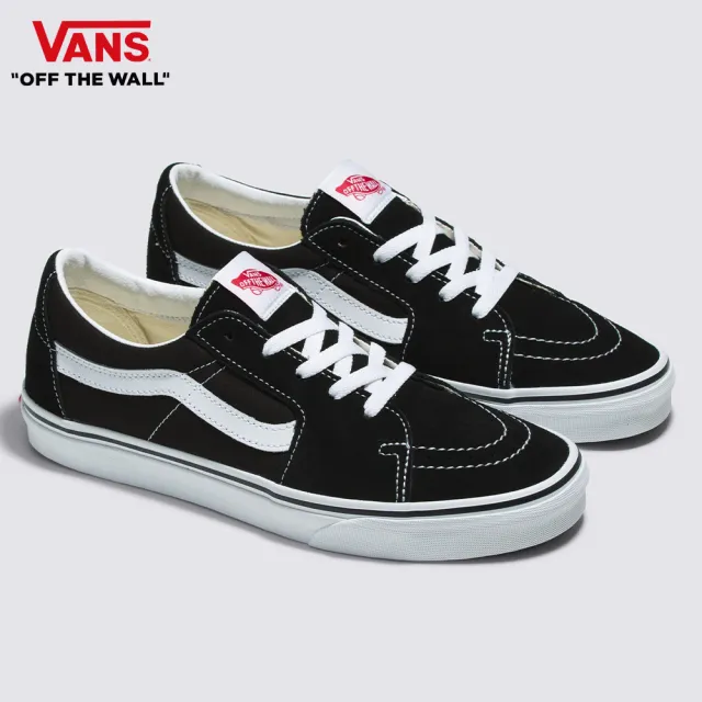 【VANS 官方旗艦】Sk8-Low 男女款黑白色滑板鞋/休閒鞋/帆布