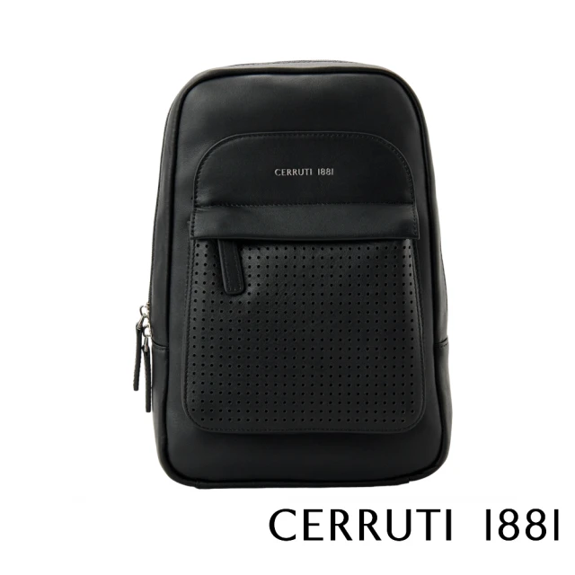 Cerruti 1881Cerruti 1881 限量2折 頂級義大利小牛皮斜肩包 全新專櫃展示品(黑色 CEBO06544M)
