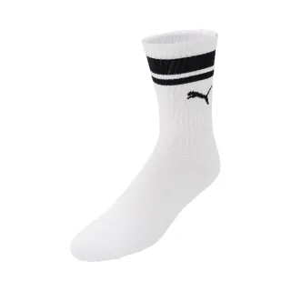 【PUMA】襪子 Classic Crew Socks 男女款 白 黑 雙線 經典 長襪 單雙入(BB1092-05)