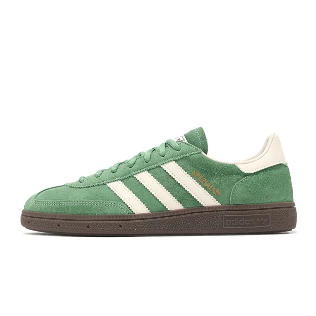 【adidas 愛迪達】休閒鞋 Handball Spezial 男鞋 女鞋 綠 米白 復古 麂皮 三葉草 愛迪達(IG6192)