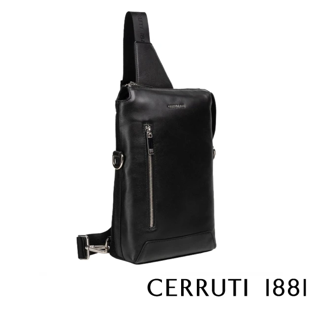 Cerruti 1881Cerruti 1881 限量2折 頂級義大利小牛皮斜肩包 全新專櫃展示品(黑色 CEBO06557M)