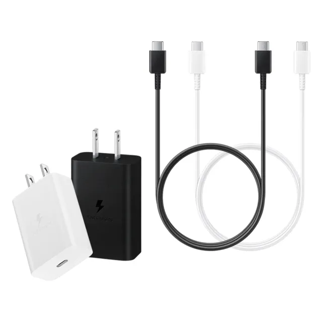 【Samsung 三星】原廠 M系列 T1510 15W Type C盒裝旅充頭 + 三星製造 雙Type C充電線組