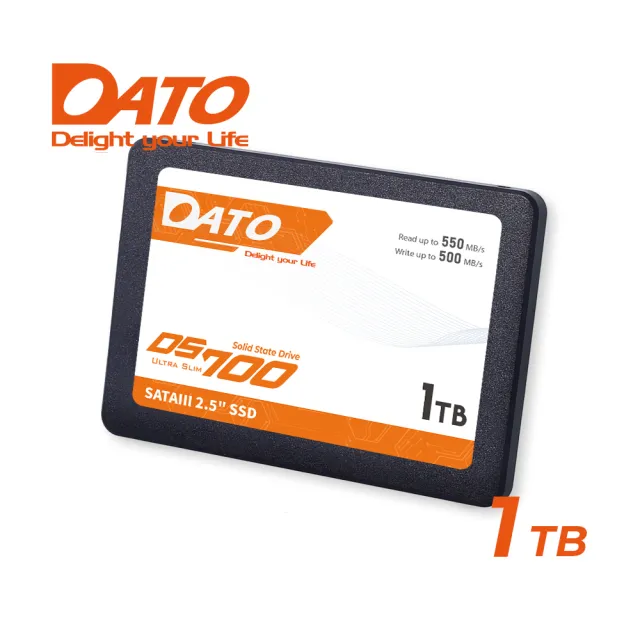 【DATO 達多】DS700 1TB 2.5吋 SATAIII SSD 固態硬碟(讀：550MB/s 寫：500MB/s)