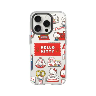【RHINOSHIELD 犀牛盾】iPhone 15/Plus/15 Pro/Max Clear透明防摔手機殼/Sticker-生活小物(Hello Kitty)