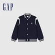 【GAP】男童裝 Logo小熊印花立領棒球外套-海軍藍(890309)
