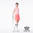 【KING GOLF】網路限定款-女款立體刺繡後擺百折拼接素面修身A LINE短裙/高爾夫球裙(粉色)