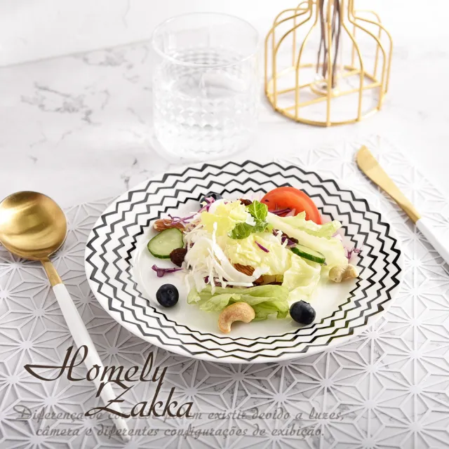 【Homely Zakka】北歐經典復古黑白浪漫系列陶瓷餐盤/西餐盤_4款任選(餐具 餐碗 可微波 瓷器碗盤)