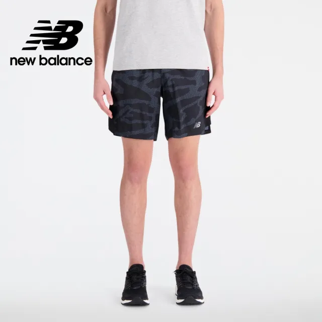 【NEW BALANCE】NB 吸濕排汗7吋短褲_男性_花黑色_MS23231BM(美版 版型偏大)