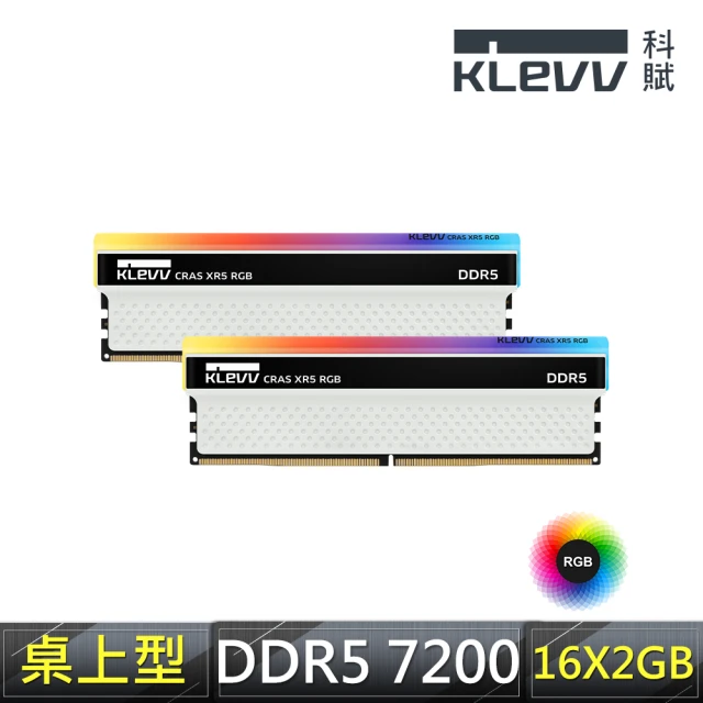 KLEVV 科賦KLEVV 科賦 CRAS XR5 RGB DDR5/7200MHz 16GBx2 PC用(KD5AGUA80-72B360S)