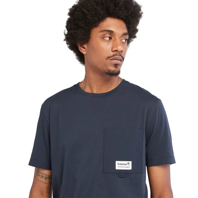 【Timberland】男款深藍色短袖T恤(A6RFD433)