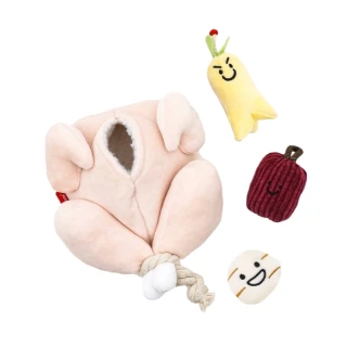【吃吃雞肉】Ins韓式雞湯寵物藏食玩具4件套(漏食玩具 發聲玩具 益智玩具 互動 解悶 禮物 狗狗 貓咪 紓壓)