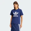 【adidas 愛迪達】Trefoil Tee 女 短袖 上衣 T恤 運動 經典 休閒 三葉草 基本款 深藍(IR9537)