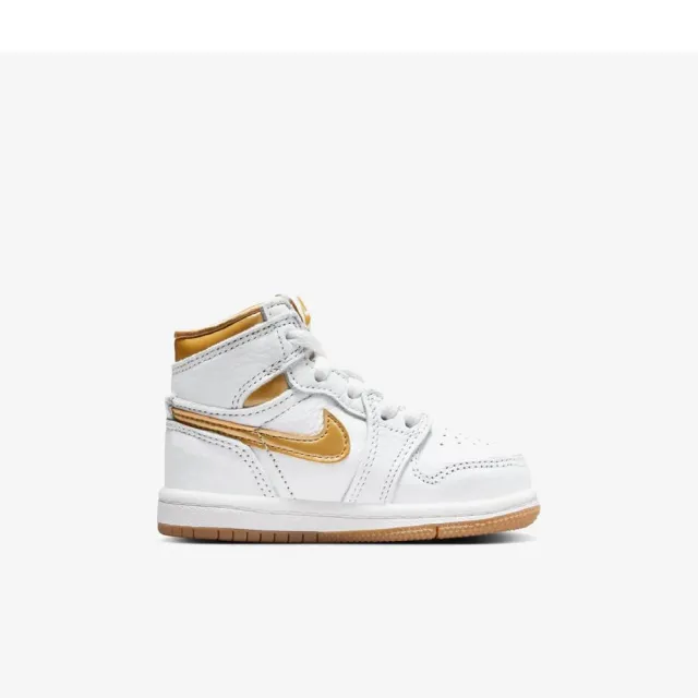 【NIKE 耐吉】籃球鞋 運動鞋 JORDAN 1 RETRO HIGH OG TD 嬰幼鞋 學步鞋 白金(FD2598107)