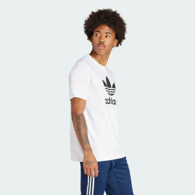 【adidas 愛迪達】Trefoil T-Shirt 男 短袖 上衣 T恤 運動 經典 三葉草 基本款 白(IV5353)