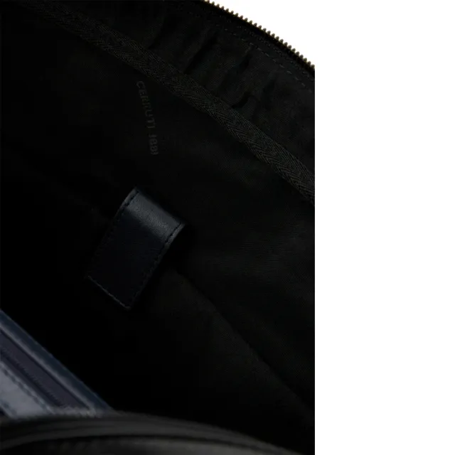 【Cerruti 1881】義大利原裝進口 頂級小牛皮公事包/斜背包(黑色 CECA06528M)
