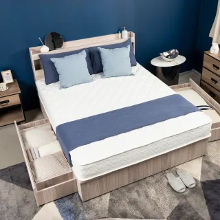 【H&D 東稻家居】放大空間3.5尺單人床組4件組-2色(床頭+床底+雙抽屜)