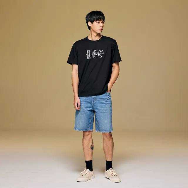 【Lee】男裝 牛仔短褲 / 涼感 903 寬鬆舒適 中藍洗水(LB422009345)